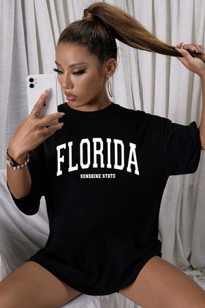 Unisex Florida Baskılı Tasarım Tshirt