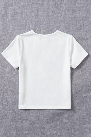 Uyguntarz Çocuk Kalp Baskılı Pamuklu Tshirt