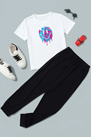 Uyguntarz Çocuk Smile Emoji Alt - Üst Eşofman Takımı