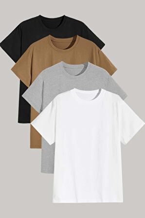 Unisex Basic Model 4'lu Tshirt