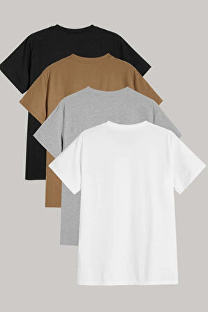 Unisex Basic Model 4'lu Tshirt