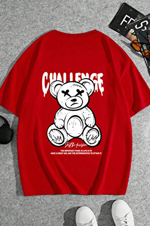 Uyguntarz Unisex Chalenge Sırt Baskılı Tasarım Tshirt