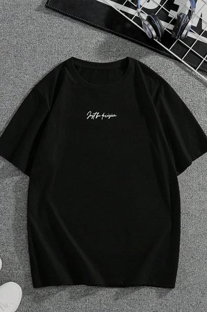 Unisex Chalenge Sırt Baskılı Tasarım Tshirt