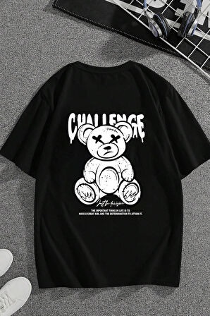 Uyguntarz Unisex Chalenge Sırt Baskılı Tasarım Tshirt