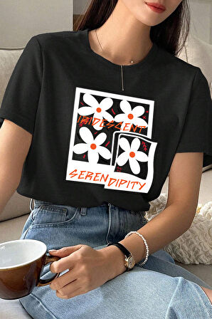 Uyguntarz Unisex Serendipity Baskılı Oversize Tshirt