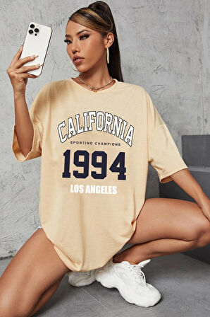 Uyguntarz Unisex California Baskılı Oversize Tshirt