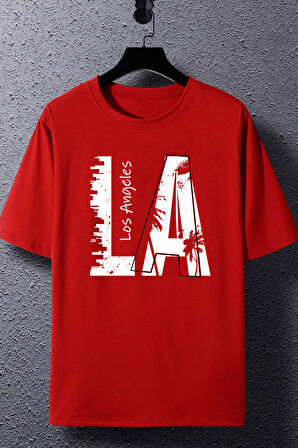 Uyguntarz Unisex Los Angles Baskılı Tasarım Tshirt