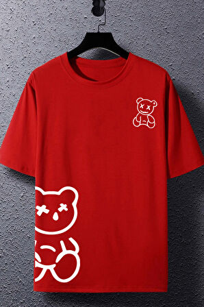 Unisex Draw Bear Baskılı Tasarım Tshirt