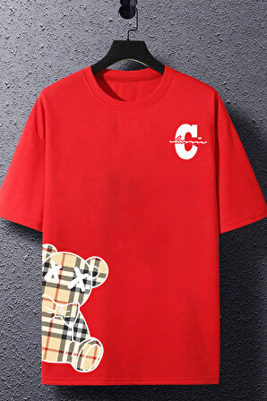 Uyguntarz Unisex Pattern Bear Baskılı Tasarım Tshirt