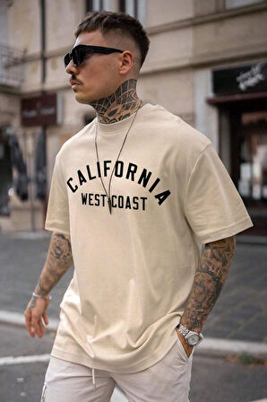 Uyguntarz Unisex West Coast Baskılı Oversize Tshirt