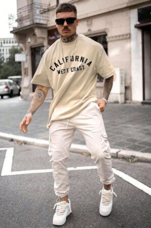 Uyguntarz Unisex West Coast Baskılı Oversize Tshirt