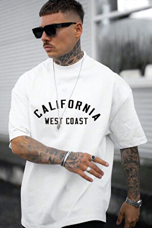 Uyguntarz Unisex West Coast Baskılı Oversize Tshirt
