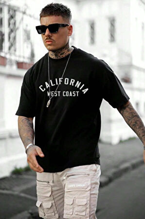 Uyguntarz Unisex West Coast Baskılı Oversize Tshirt