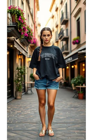 Unisex West Coast Baskılı Oversize Tshirt