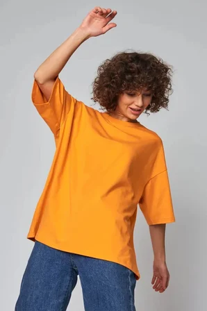 Unisex  Pamuklu Oversize Basic Tshirt