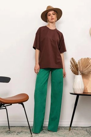 Unisex  Pamuklu Oversize Basic Tshirt
