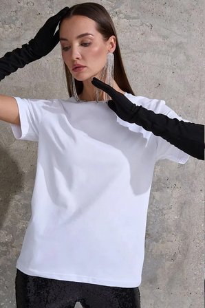 Unisex  Pamuklu Oversize Basic Tshirt