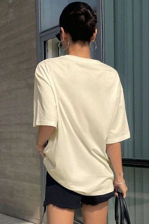 Unisex Active Baskılı Oversize Tshirt