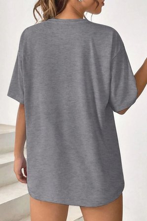 Unisex Be Happy Baskılı Oversize Tshirt
