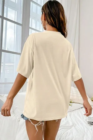 Unisex Music City Baskılı Oversize Tshirt