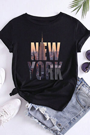 Uyguntarz Unisex New York Baskılı Oversize Tshirt