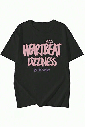 Uyguntarz Unisex Heart Beat Baskılı Oversize Tshirt
