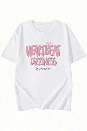 Uyguntarz Unisex Heart Beat Baskılı Oversize Tshirt