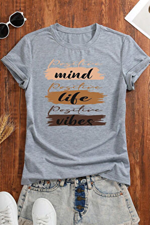 Uyguntarz Unisex Mind Life Vibes Baskılı Oversize Tshirt