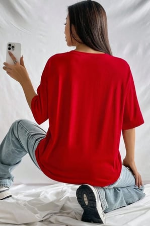 Unisex Baseball Baskılı Oversize Tshirt