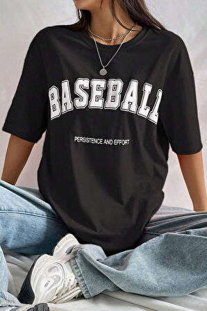 Uyguntarz Unisex Baseball Baskılı Oversize Tshirt