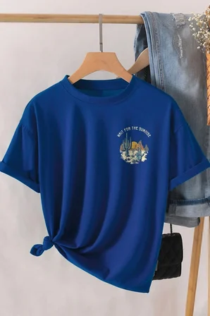 Unisex Arizona Baskılı Oversize Tshirt