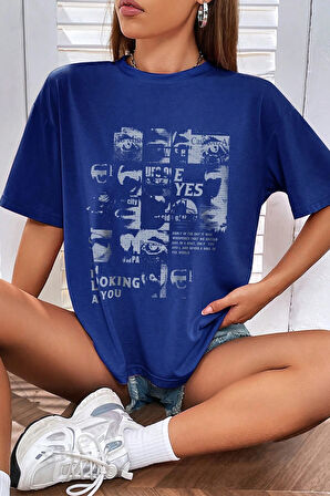 Uyguntarz Unisex Looking Baskılı Oversize Tshirt