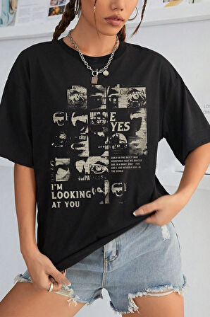 Uyguntarz Unisex Looking Baskılı Oversize Tshirt