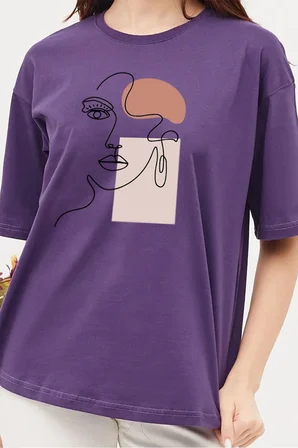 Unisex Make Up Siluet Baskılı Tasarım Tshirt