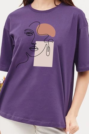 Unisex Make Up Siluet Baskılı Tasarım Tshirt