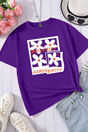 Uyguntarz Unisex Serendipity Baskılı Oversize Tshirt