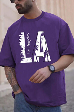 Uyguntarz Unisex Los Angles Baskılı Tasarım Tshirt