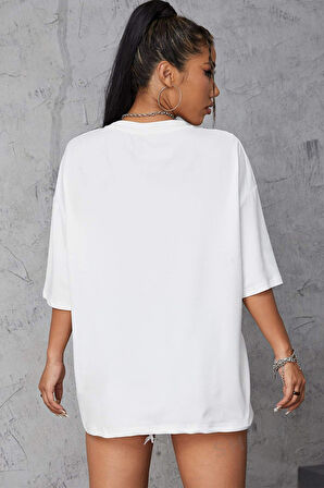 Uyguntarz Unisex Talk is Cheap Baskılı Oversize Tshirt