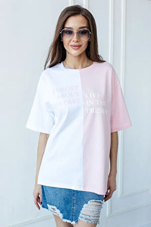 Uyguntarz Unisex Forget Live Baskılı Oversize Tshirt
