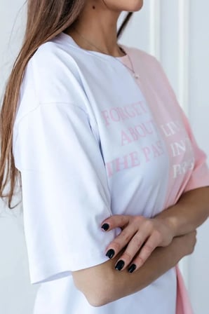 Unisex Forget Live Baskılı Oversize Tshirt