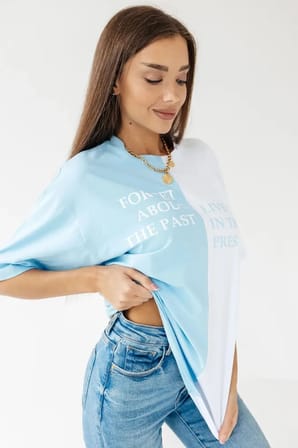 Unisex Forget Live Baskılı Oversize Tshirt