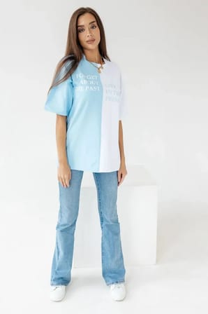 Unisex Forget Live Baskılı Oversize Tshirt