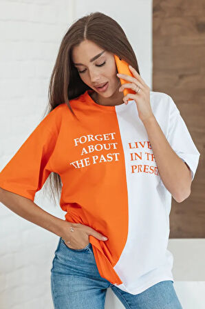 Uyguntarz Unisex Forget Live Baskılı Oversize Tshirt