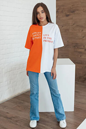 Uyguntarz Unisex Forget Live Baskılı Oversize Tshirt