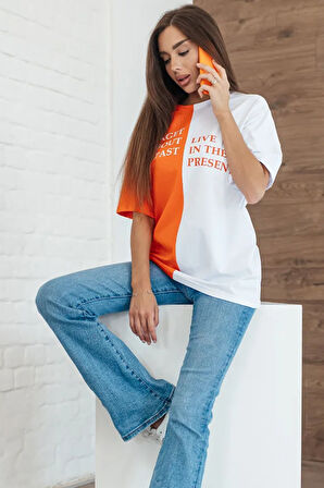 Uyguntarz Unisex Forget Live Baskılı Oversize Tshirt