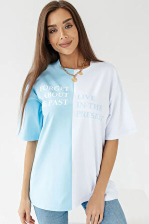Uyguntarz Unisex Forget Live Baskılı Oversize Tshirt