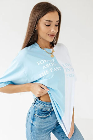 Uyguntarz Unisex Forget Live Baskılı Oversize Tshirt