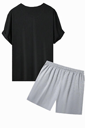 Uyguntarz Unisex Suppose Baskılı Şort Takım