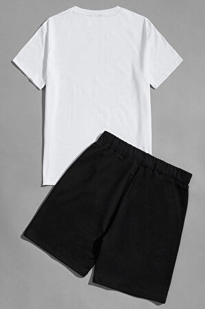 Uyguntarz Unisex Be Happy Baskılı Şort Takım