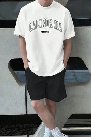 Unisex California Baskılı Şort Takım